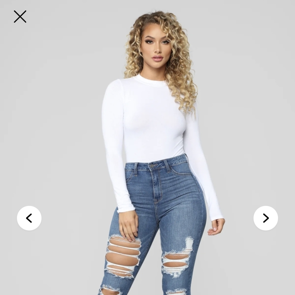 Fashion Nova/Melanie Mock Neck Bodysuit- W Sz Small - Picture 5 of 10
